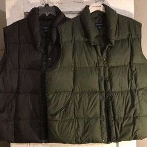 Two Lands End down vests